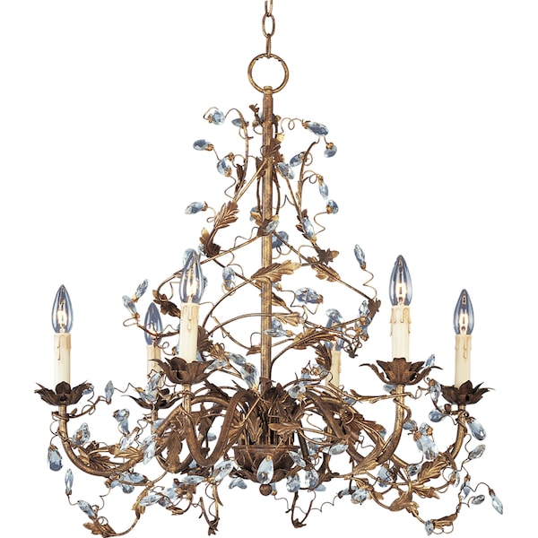 Maxim Lighting Elegante 6-Light 26.5" Wide Etruscan Gold Chandelier 2851EG - main